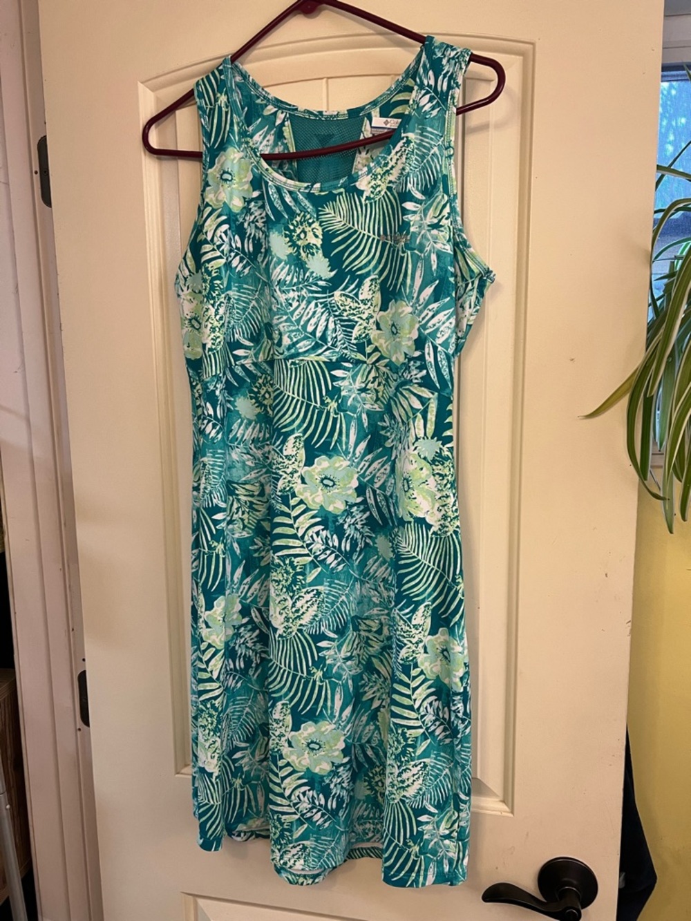 Columbia Tropical Teal Floral Sleeveless Dress